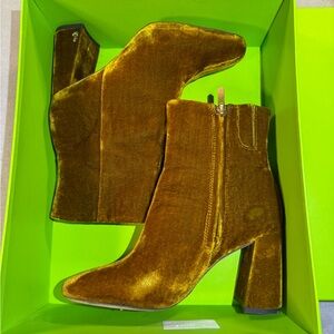 Sam Edelman Codie Rust Velvet Heeled Boots